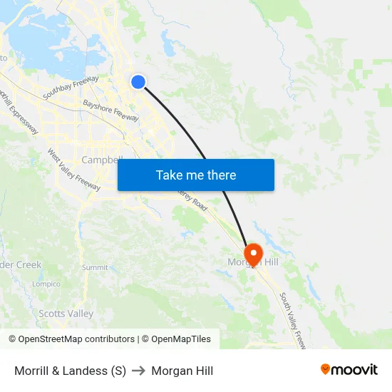 Morrill & Landess (S) to Morgan Hill map