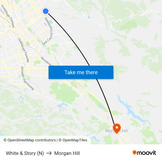 White & Story (N) to Morgan Hill map