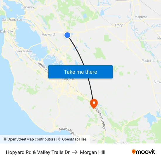 Hopyard Rd & Valley Trails Dr to Morgan Hill map