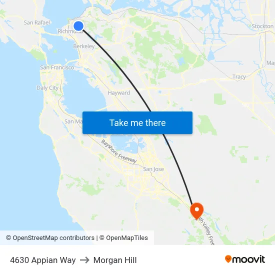 4630 Appian Way to Morgan Hill map