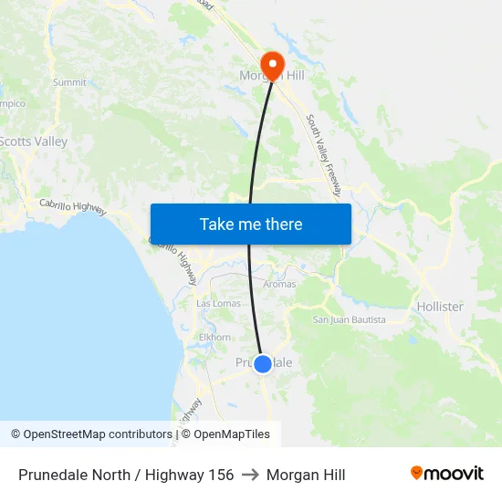 Prunedale North /  Highway 156 to Morgan Hill map