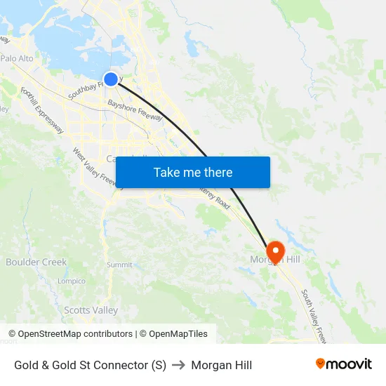 Gold & Gold St Connector (S) to Morgan Hill map