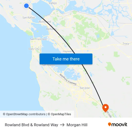 Rowland Blvd & Rowland Way to Morgan Hill map