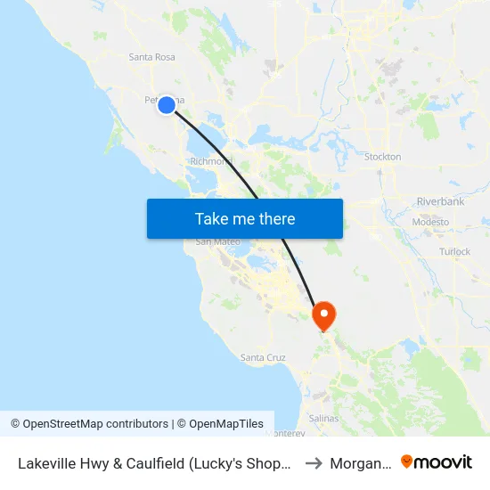 Lakeville Hwy & Caulfield (Lucky's Shopping Center to Morgan Hill map