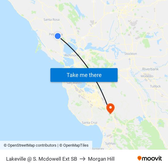 Lakeville @ S. Mcdowell Ext SB to Morgan Hill map