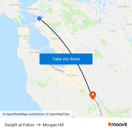 Dwight at Fulton to Morgan Hill map