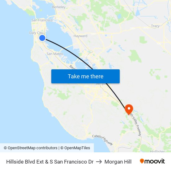 Hillside Blvd Ext & S San Francisco Dr to Morgan Hill map