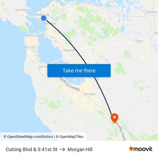 Cutting Blvd & S 41st St to Morgan Hill map