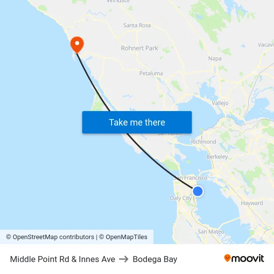 Middle Point Rd & Innes Ave to Bodega Bay map