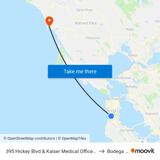 395 Hickey Blvd & Kaiser Medical Offices Driveway to Bodega Bay map