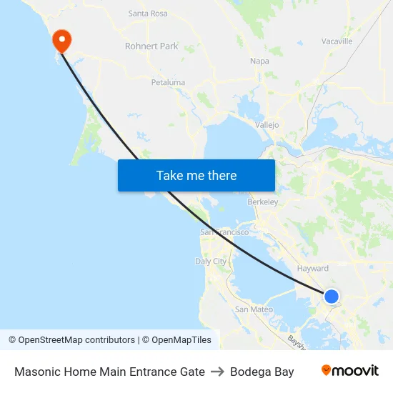 Masonic Home Main Entrance Gate to Bodega Bay map