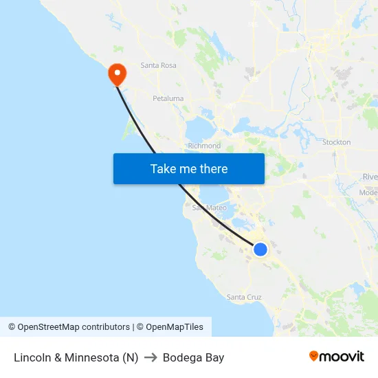 Lincoln & Minnesota (N) to Bodega Bay map