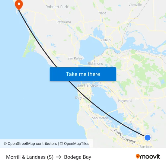 Morrill & Landess (S) to Bodega Bay map