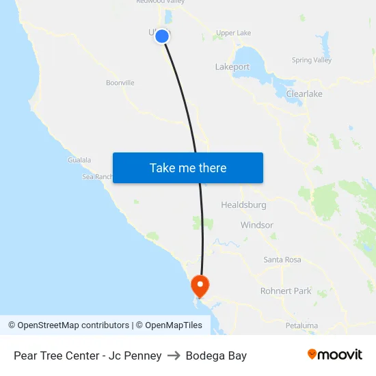 Pear Tree Center - Jc Penney to Bodega Bay map