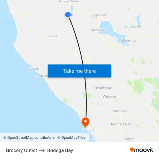 Grocery Outlet to Bodega Bay map