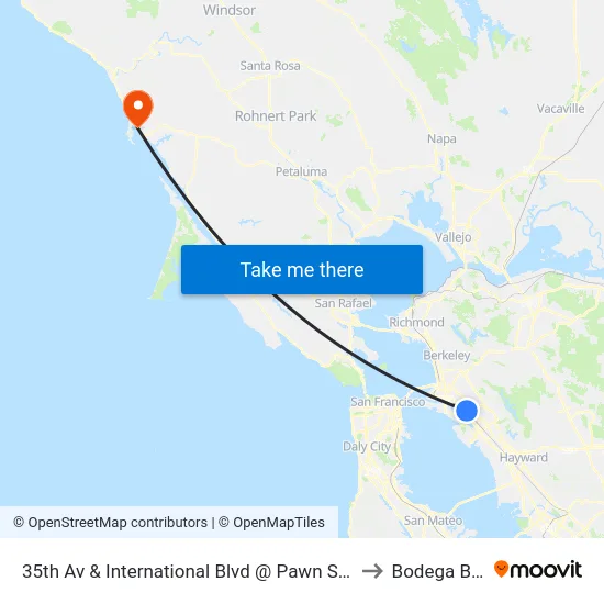 35th Av & International Blvd @ Pawn Shop to Bodega Bay map