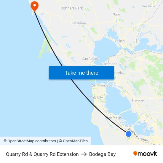 Quarry Rd & Quarry Rd Extension to Bodega Bay map