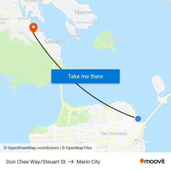 Don Chee Way/Steuart St to Marin City map