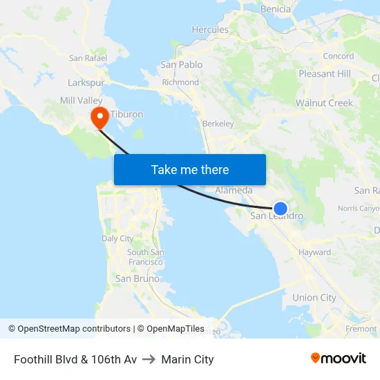 Foothill Blvd & 106th Av to Marin City map