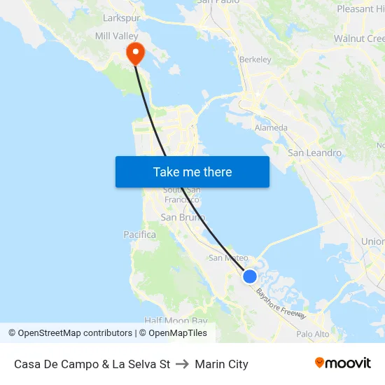 Casa De Campo & La Selva St to Marin City map