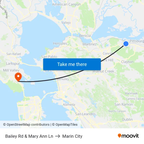 Bailey Rd & Mary Ann Ln to Marin City map