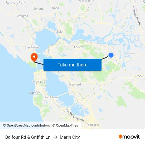 Balfour Rd & Griffith Ln to Marin City map