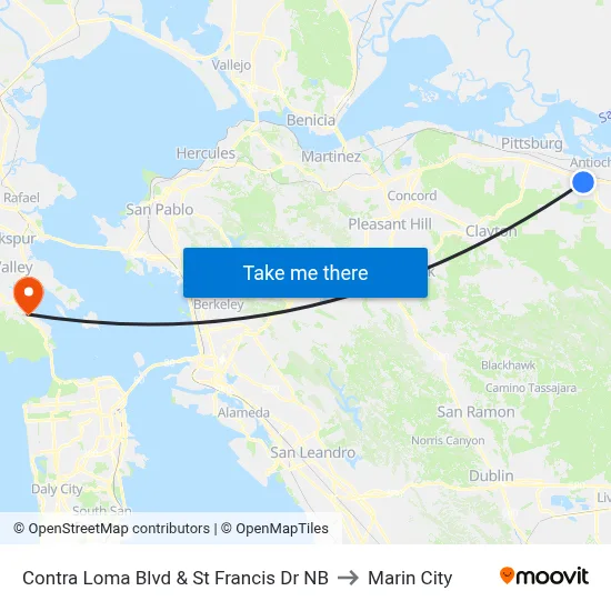 Contra Loma Blvd & St Francis Dr NB to Marin City map