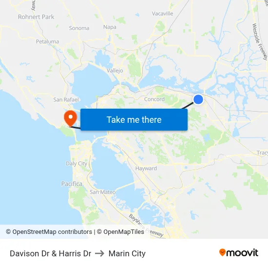 Davison Dr & Harris Dr to Marin City map