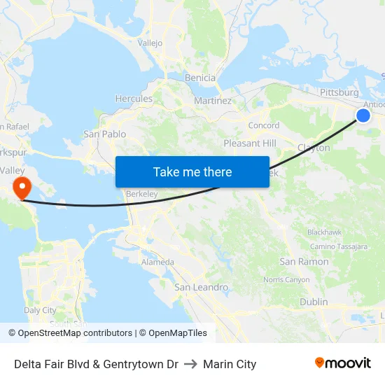Delta Fair Blvd & Gentrytown Dr to Marin City map