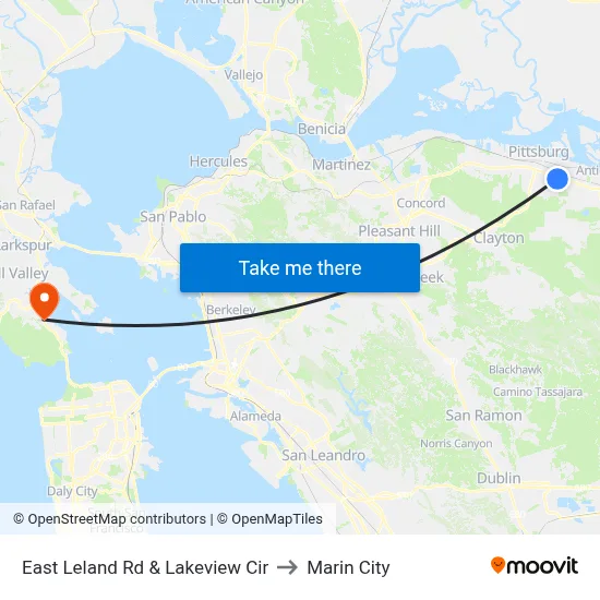 East Leland Rd & Lakeview Cir to Marin City map