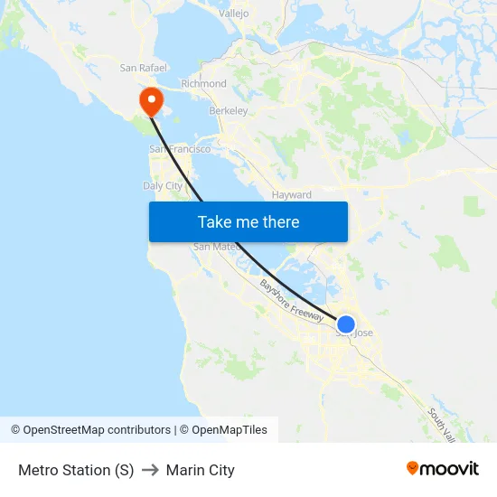 Metro Station (S) to Marin City map