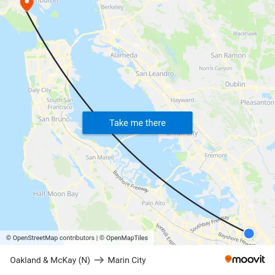 Oakland & McKay (N) to Marin City map
