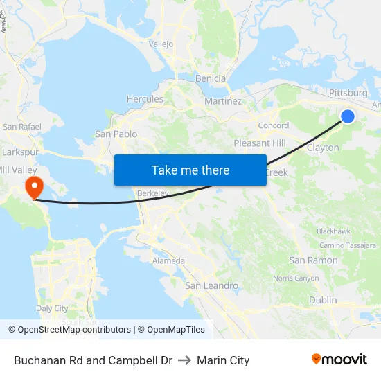 Buchanan Rd and Campbell Dr to Marin City map