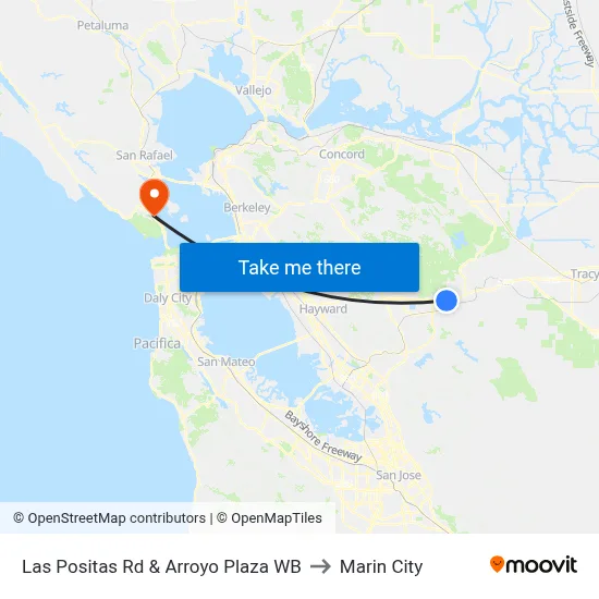 Las Positas Rd & Arroyo Plaza WB to Marin City map