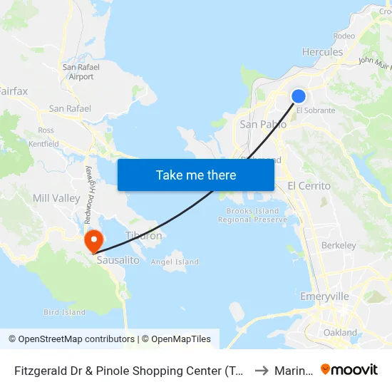 Fitzgerald Dr & Pinole Shopping Center (Target/Applebees) to Marin City map