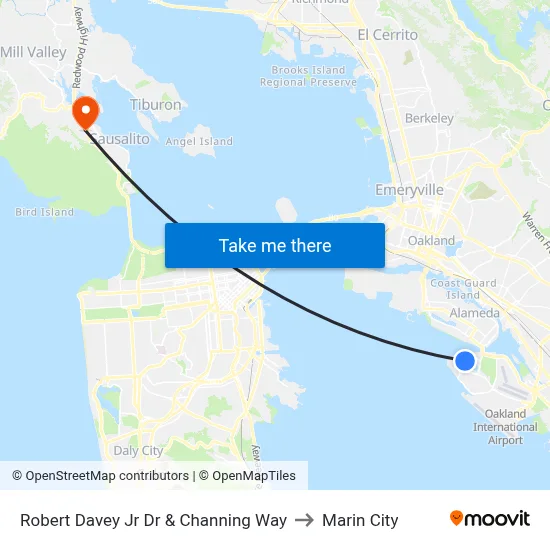 Robert Davey Jr Dr & Channing Way to Marin City map