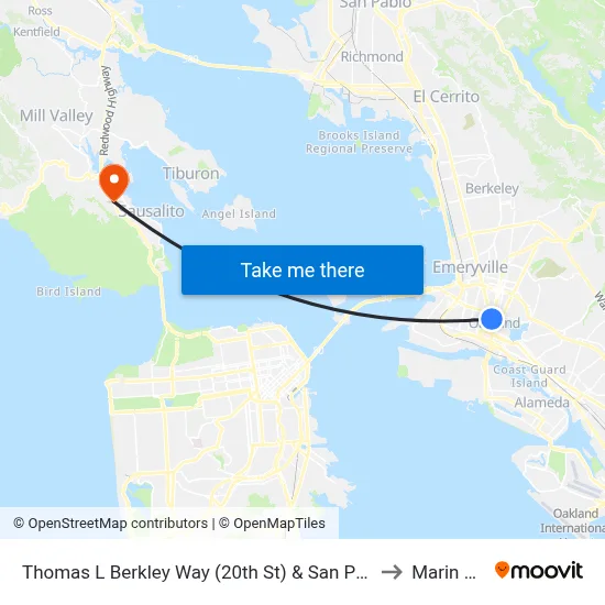 Thomas L Berkley Way (20th St) & San Pablo Av to Marin City map