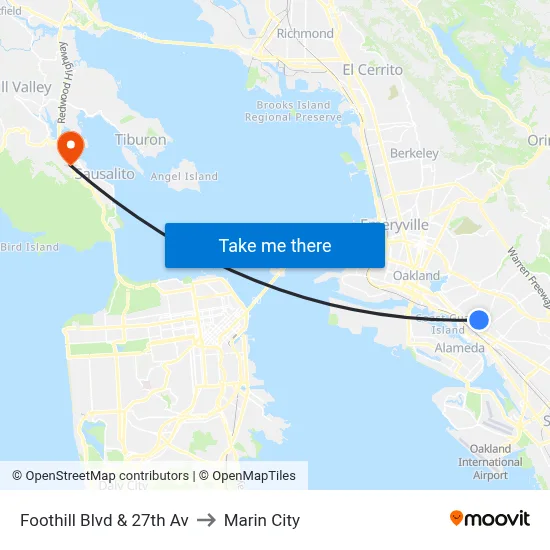 Foothill Blvd & 27th Av to Marin City map
