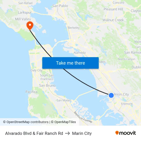 Alvarado Blvd & Fair Ranch Rd to Marin City map