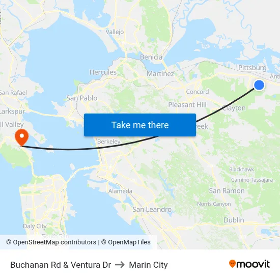 Buchanan Rd & Ventura Dr to Marin City map