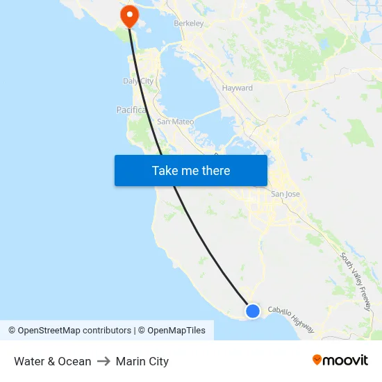 Water & Ocean to Marin City map