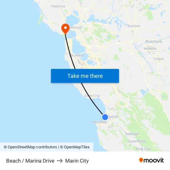 Beach / Marina Drive to Marin City map