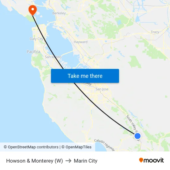 Howson & Monterey (W) to Marin City map