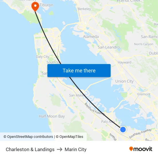 Charleston & Landings to Marin City map