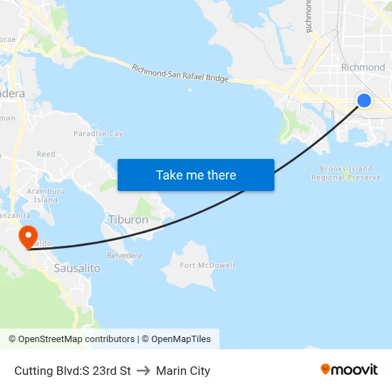 Cutting Blvd:S 23rd St to Marin City map