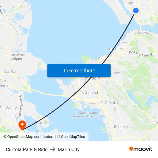 Curtola Park & Ride to Marin City map
