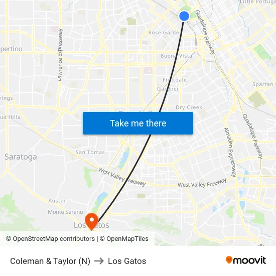 Coleman & Taylor (N) to Los Gatos map