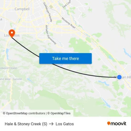 Hale & Stoney Creek (S) to Los Gatos map