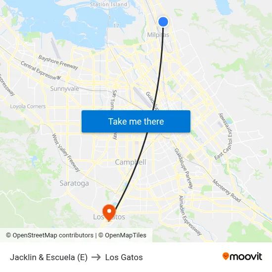 Jacklin & Escuela (E) to Los Gatos map
