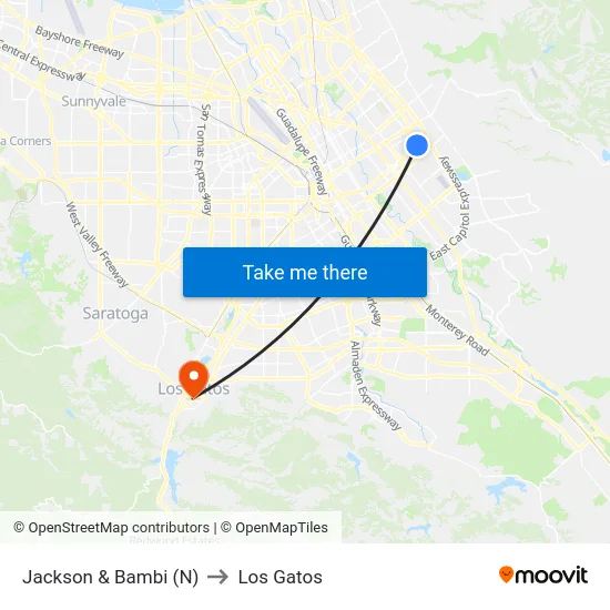 Jackson & Bambi (N) to Los Gatos map